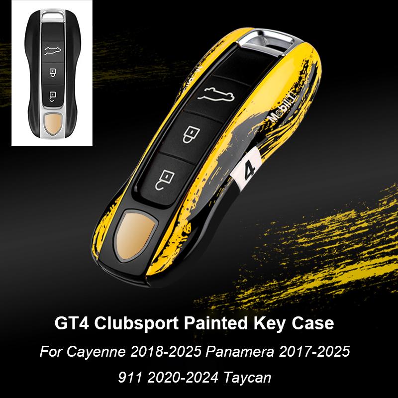For Porsche Panamera Cayenne Macan 718 Cayman Boxster 911 Taycan Car 92 Track Key Case Protective Shell Remote Control Fob Cover