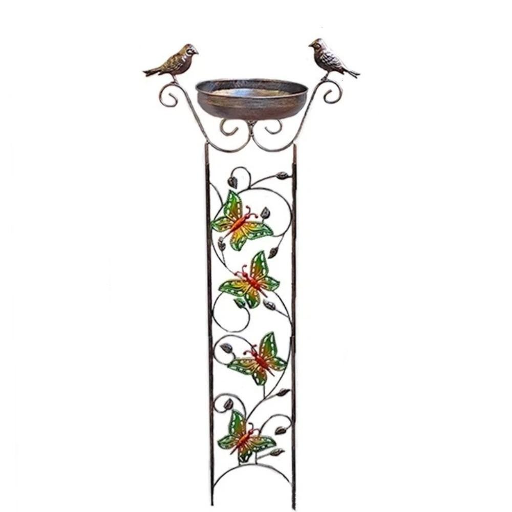 Freestanding Metal Bird Bath Sturdy Bird Bath Feeder Climbing Plant Support Patio
