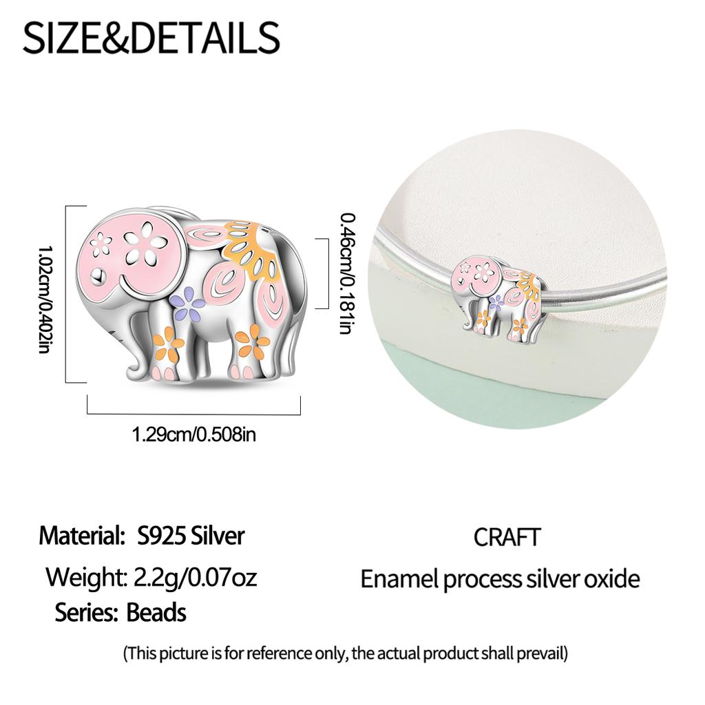 Charm Bead Components Authentic Original Copper Metal Cartoon Baby Elephant Bead Components Animal Bead Components Compatible With Bracelet High