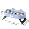 Stainless Steel Raised Pet Feeder Double Bowl Cat Feeding Dish Elevated Cat Bowl  For Cats