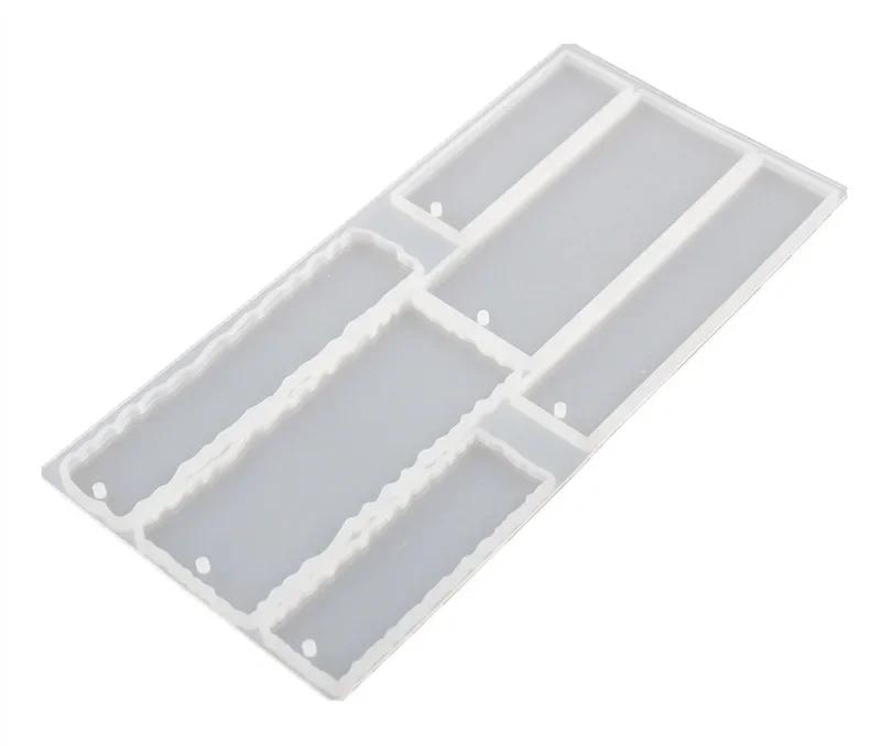 

Сделай сам Резина Кристалл Эпоксидная закладка Тег Волна Прямоугольная закладка Зеркало Силиконовая форма для УФ Эпоксидной смолы Литьевая форма Mold