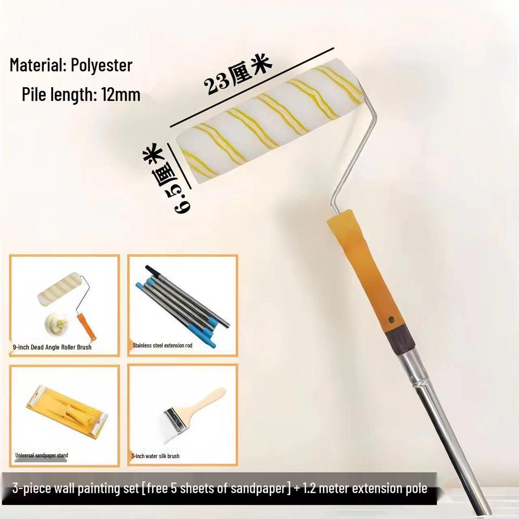 Teleskopischer Latexfarbenroller - Innenwand-Malerwerkzeug aus Wolle