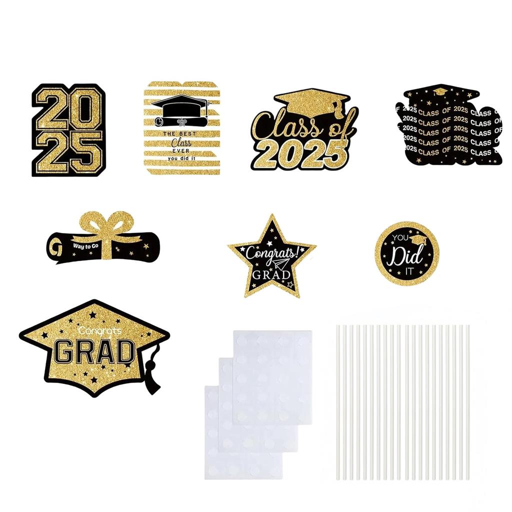 Graduation Decorations Blue And Gold Graduation Table Centerpiece Sticks For College High School Congratulations Graduates Party Supplies