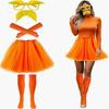 Cosplay Halloween Costume Yellow Mustache and Eyebrows Fake Beard with Glasses,Tangerine Tutu Tangerine Costume Accessories