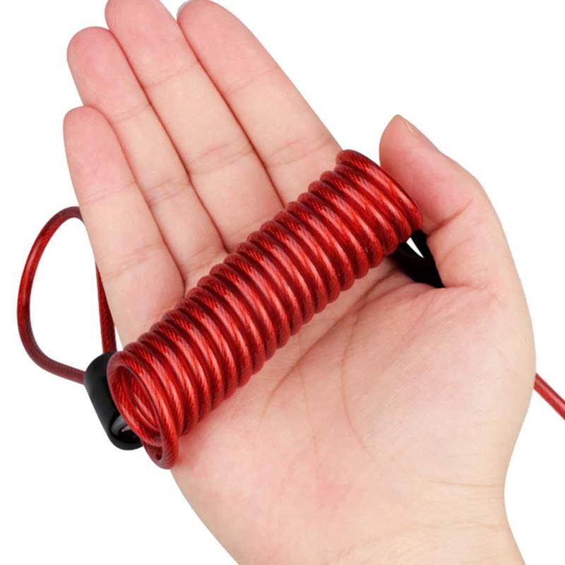 Bike Spring Cable Lock Anti Theft Rope Alarm Disc Lock For Motorcycle Bike Scooter Security Reminder Protection up to 120cm