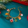 Christmas Bracelet for Women Fashion Elegant Christmas Tree Santa Snowflake Pendant Beaded Bracelets Holiday Party Jewelry Gift for Girls