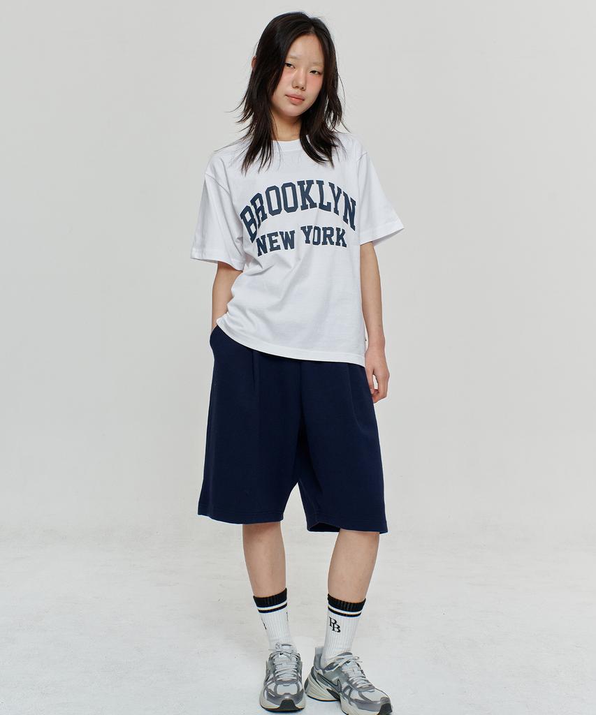 PAPERBOY [Set] Brooklyn New York Short Sleeve Half Pants Set-White