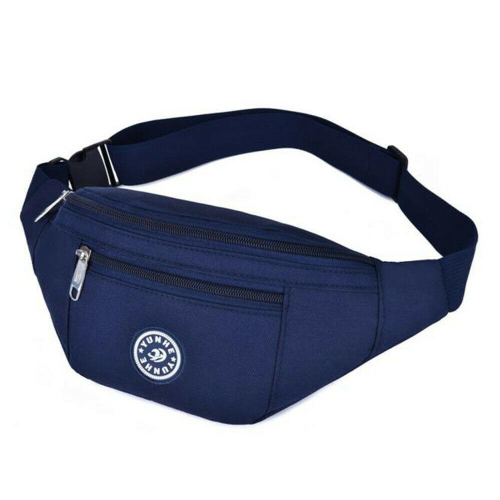 New Fashion Men Women Waist Bum Bag  Belt Money Pouch Wallet Zip Travel Hiking Bag Black Blue Red Gray