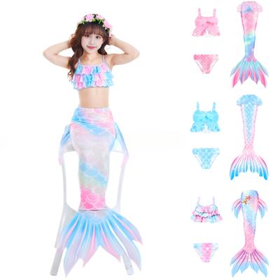 Costume da bagno da sirena per bambine Costume da bagno con coda da sirena Costume da bagno per bambine Tuta con pantaloni Costume da bagno primaverile per bambini