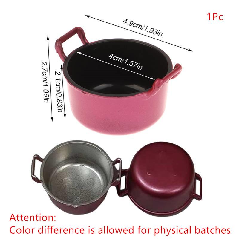 1/12 Dollhouse Kitchen Dinnerware Model Food Toys Pan Pot Shovel Pressure Cooker Playing House Miniature Cookware Accessories