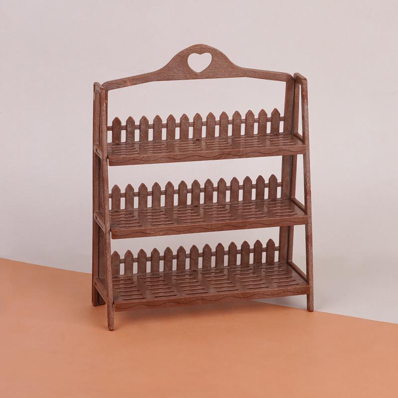 Mini Simulation Play House Bread Rack Flower Rack Supermarket Model Doll House Ornament Children Play House Toys