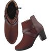 Shoetopai Women'S Brown Ankle Boots  Block Heel Booties With Cross Strap Detail | Elegant Party & Office Wear Heeled Sho