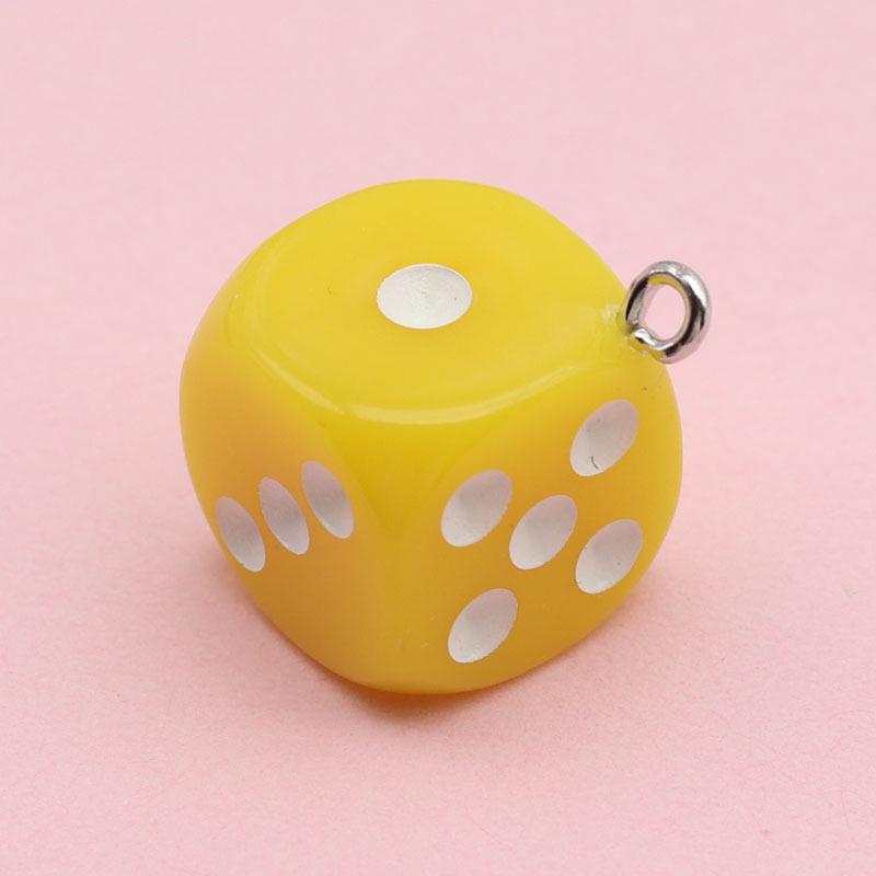 14mm Colorful Acrylic Dice Shaker Pendant Charm for DIY Jewelry