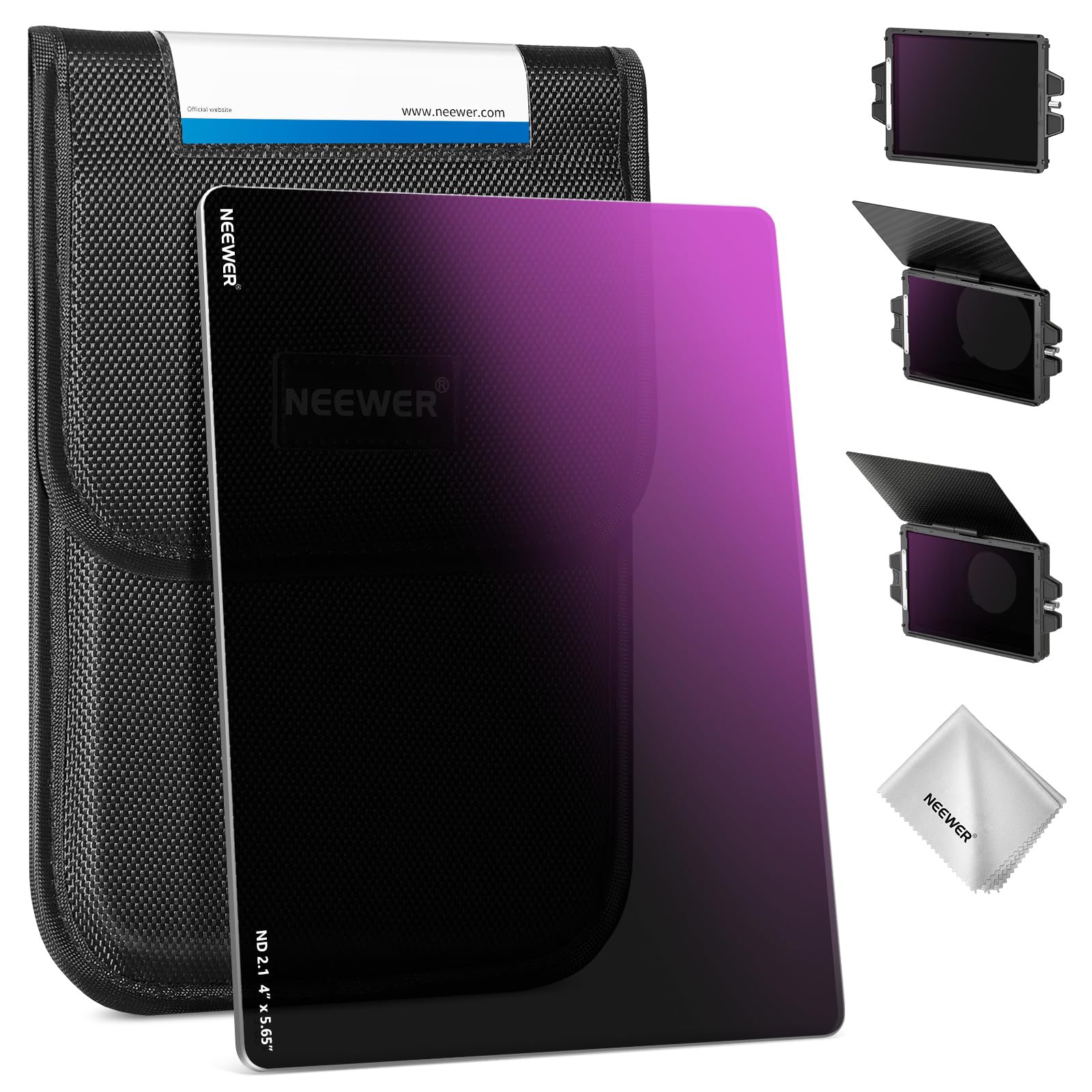 NEEWER Square ND Filter x Cinema Filter ND Filter Compatible with NEEWER Matte Box Tilta SmallRig ND2.1 (7 stops) 4  5.65  Double-sided 30-layer