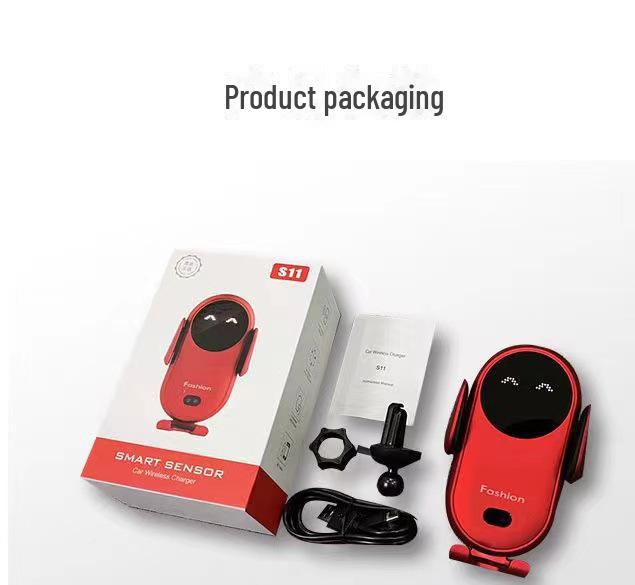 Încărcător auto fără fir cu inducție în infraroșu S11, suport pentru telefon cu încărcare rapidă 10W/15W cu efecte sonore