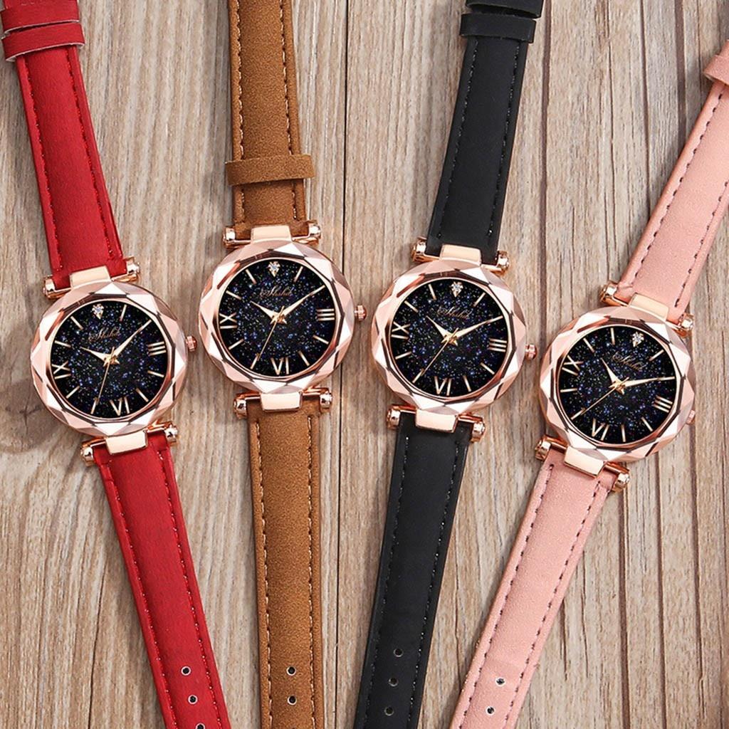 Fashion Stars Women Watch Luminous Charming Little Point Frosted Belt Watch Dotted With Roman Scale Luxury Women's Casual