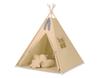 Tipi Tent for Children + Mat + Pillows + Feather Pendants - Beige