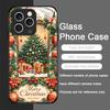 Tempered Glass Phone Case for IPhone 16 Pro Max 15 14 13 12 Mini 11 Pro XS XR 7 8 Plus Cover Merry Christmas Tree New Year Gifts