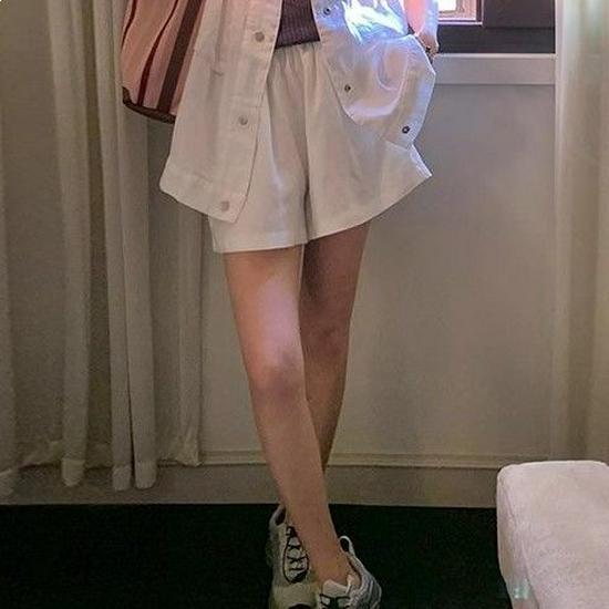 Korean Style Workwear Summer Vest & Shorts Set - Stylish Petite Sleeveless Two-Piece S (45-50 kg)