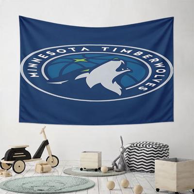 Minnesota Timberwolves Logo Design Pattern Wall Hanging Tapestry Decorative Tapestry Home Decor for Bedroom and Living Room