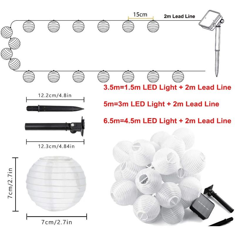 Wasserdichte Laterne Solar Lichterkette 6,5M 30 LED Outdoor Solarenergie Lampe Weihnachtsgirlande für Hochzeit Heim Gartendekor