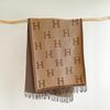 Autumn and winter letter imitation cashmere scarf women's simple new versatile thickened fringed shawl fashionable warm scarf