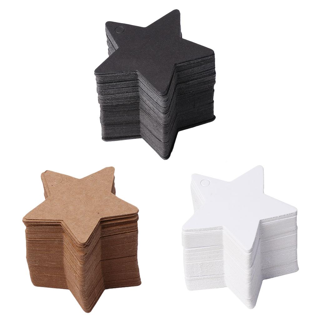 100 Stück Sternform Blanko Kraftpapierkarte Anhänger Etikett Weihnachten Hochzeit Basteln