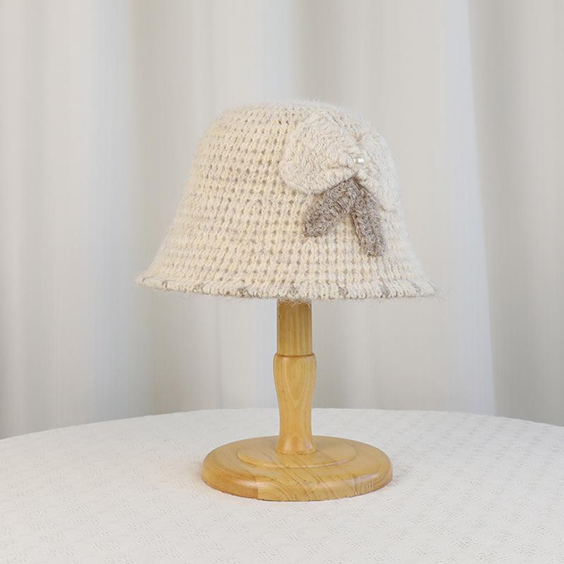 Autumn and winter warm bucket hat small face fashion ear protector basin hat versatile knitted wool hat women