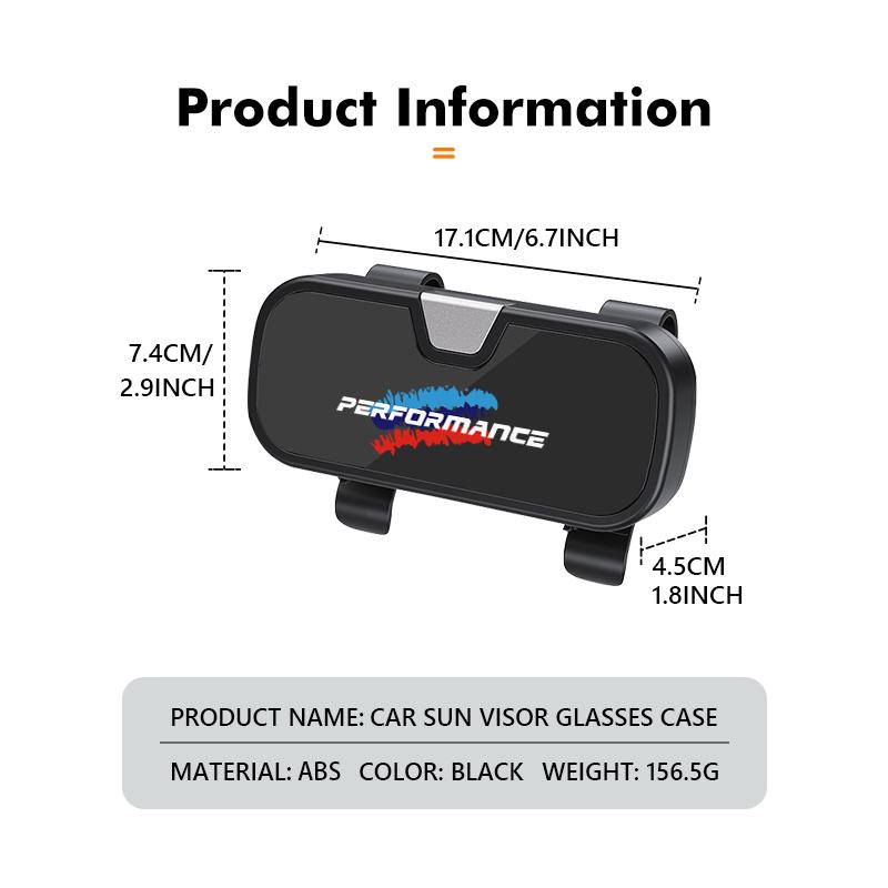 Car Glasses Holder Sun Visor Storage Box Cards Tickets Eyeglass Case For BMW Performance 1 3 5 7 Series M E93 F20 iX1 iX2 iX3 ADMVN1