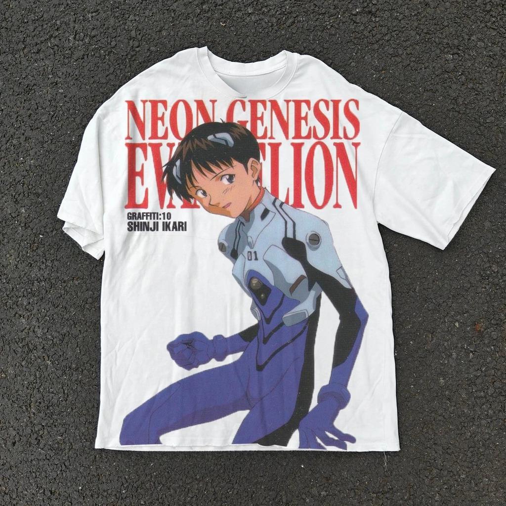 2026 Neon Genesis Evangelion Shinji Ikari Plugsuit 01 Distressed Parentchild Y2K TShirt Graphic Cotton Short Sleeve Unisex Women