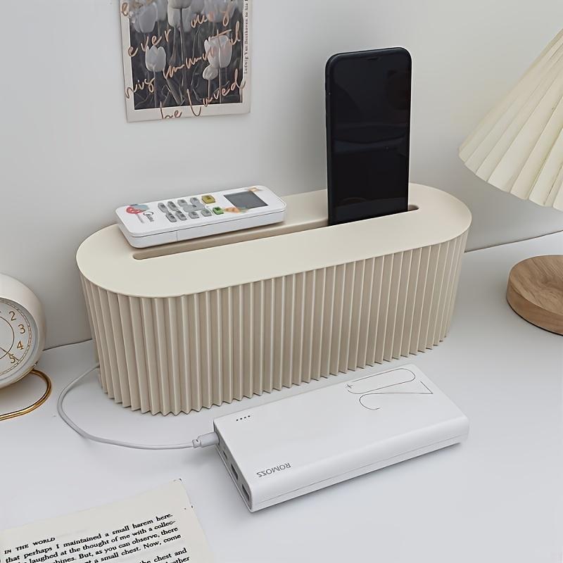 

Многофункциональный ящик для хранения и организации розеток - Скрывает телефон, планшет и органайзер для кабелей зарядки, подходит для стола и кровати в общежитии светло-коричневого