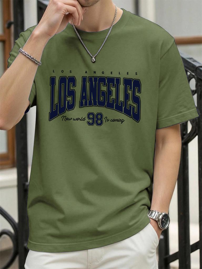 Famous City In The United States Print Men TShirt Trendy Casual Loose T Shirts Cotton Soft Streetwear Summer AllMatch Clothes