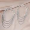 Rhinestone Tassel Earrings: Sparkling, Long, Versatile, and Chic Claw Chain Design