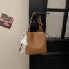 Spring New Fashionable Versatile Solid Color Bucket Bag Portable Shoulder Messenger Women's Bag
