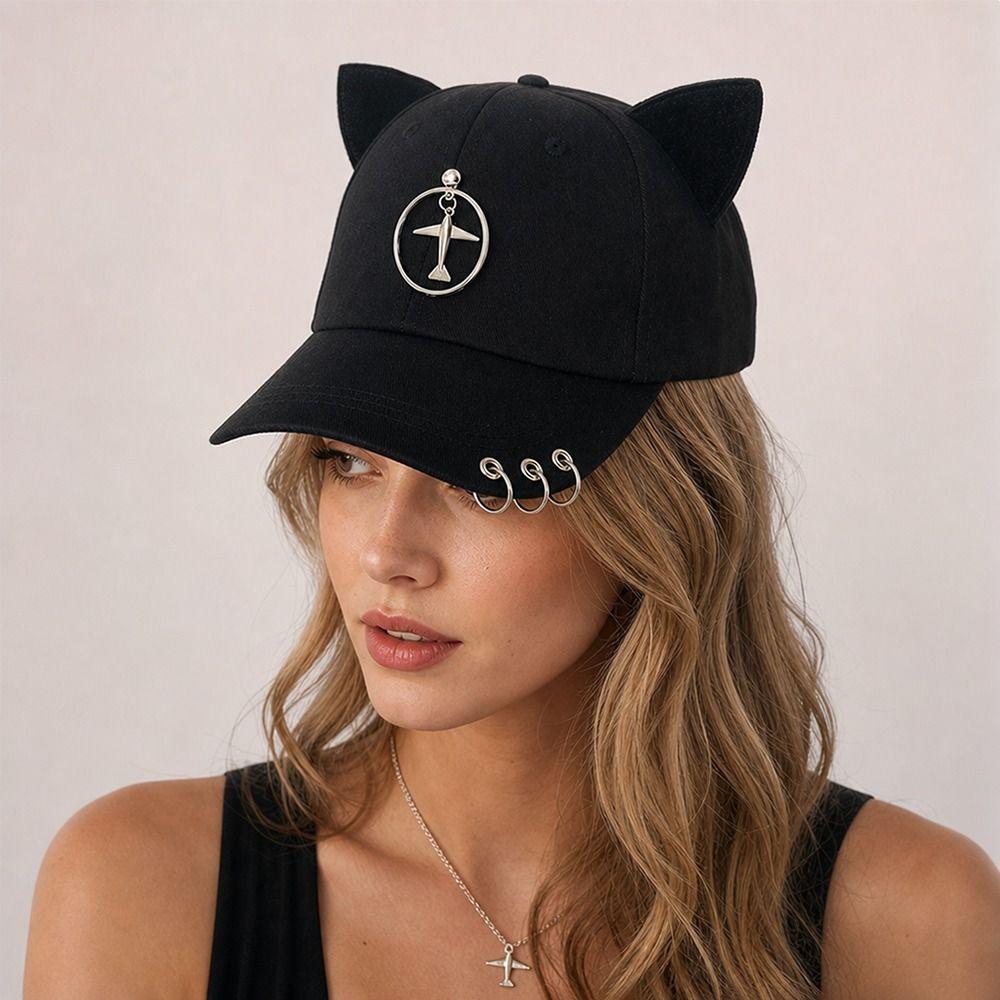 Metal Rings Baseball Caps Cotton Dad Hat Creative Hip Hop Cap Four Seasons
