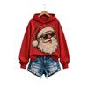Women's Christmas Print Long Sleeve Round Neck Top for Holiday Party