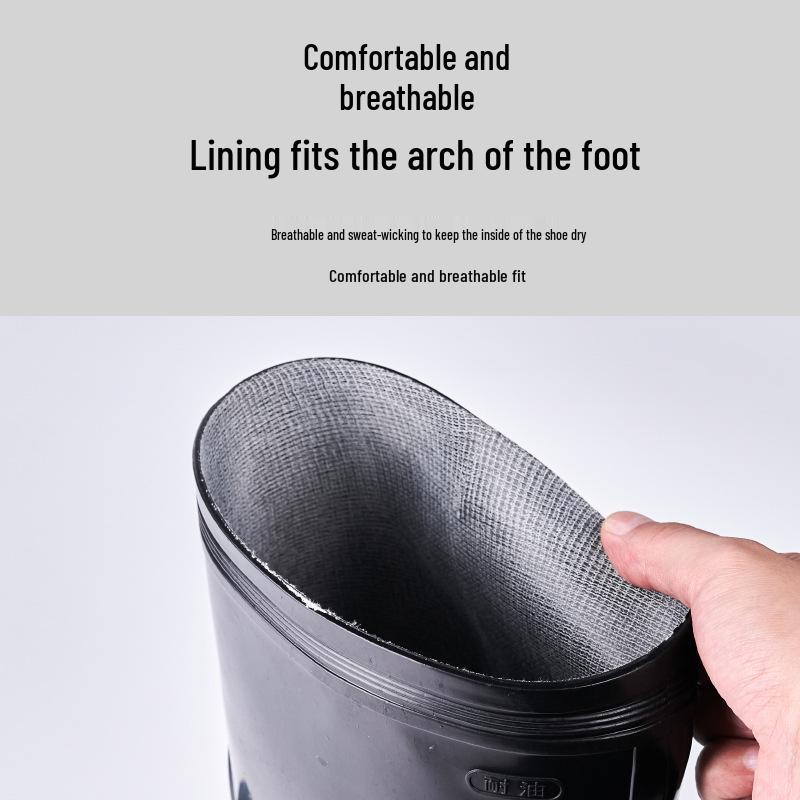 Men's High-Top Waterproof Mesh Boots for Fall and Winter – Lightweight, Warm, Wear-Resistant Rubber Work Shoes
