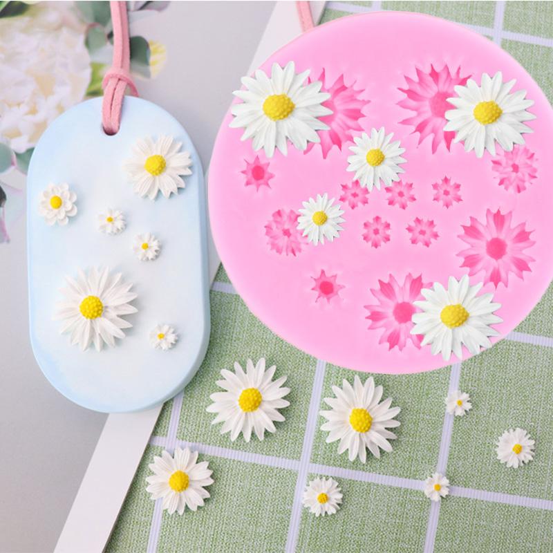 Daisy Wild Chrysanthemum Flower Silicone Mould DIY Cupcake Baking Moulds Daisy Fondant Mould Cake Decorating Tools Chocolate Candy Resin Mould