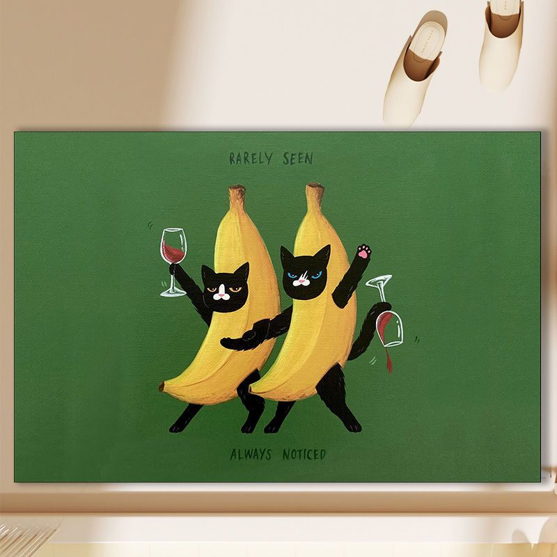 Cartoon Black Cat Diatom Anger Bathroom Floor Mat Bathroom Toilet Home Anti Slip Quick Drying Simple Toilet Floor Mat
