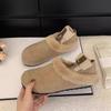 Women's Fleece Autumn and Winter New Retro Half-drag Flat Lazy Cotton Shoes