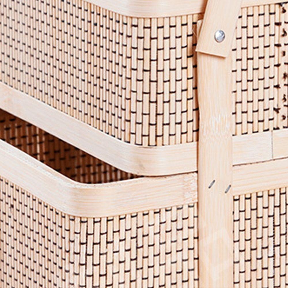 Chinese Style Bamboo Basket Double-Layer Moon Cake Basket Picnic Basket  Dragon Boat Festival