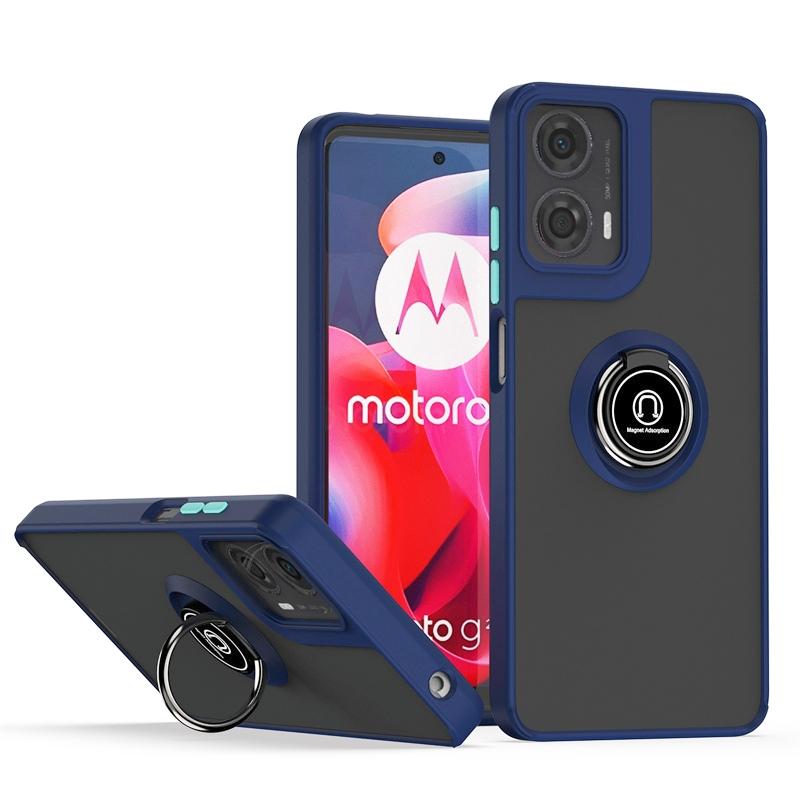For Motorola Moto G04 G24 Case Magnetic Ring Holder Shockproof Armor Phone Case For MotoG04 MotoG24 G 04 24 Hard PC Back Cover