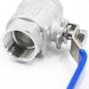HSDIC 304 Stainless Steel Manual Two-Piece Ball Valve, Internal Thread