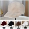 Solid Color Faux Fur Duckbill Hat Thickened Warm Plush Hat Casual Fluffy Baseball Hat  Outdoor