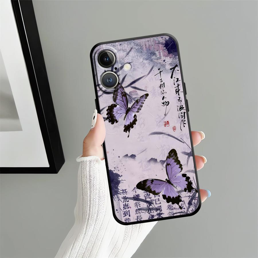 Custodia per Telefono Funda per Apple iPhone 17 Pro Max Air 15 Pro 7 8 11 12 16 13 14 XR XS MAX Farfalla Retro
