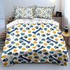 Dog Bones and Paw Prints Pattern Bedding Duvet Cover Set Duvet Cover Pillowcases  (1*Duvet Cover 2*Pillowcases, Without Duvet Insert)