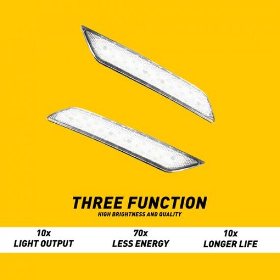 REAR L+R REFLECTOR BUMPER LED LIGHT TAIL WHITE For LAMPS HONDA 2013-2015 CIVIC