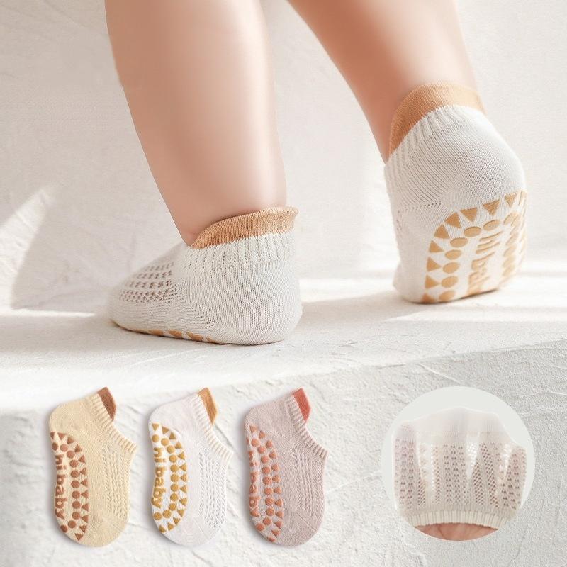 3pairs/lot Summer Baby Socks For Girls Boys Cotton Mesh Thin Infant Girls Toddler Floor Boy Non Slip Sock 0-5Years Old