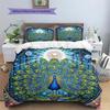 Flower Peacock  Pattern Bedding Quilt Set Quilt Cover Pillowcase Home Decoration  Gift (1 * duvet cover + 2 * pillowcase, without core)