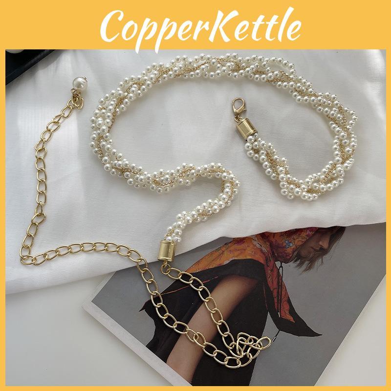 Chic White Pearl Waist Belt For Women Versatile Fashion Accessory For Dresses And Outfits